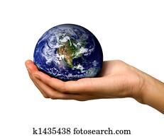 Hand holding World