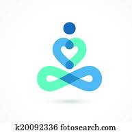 יוגה, icon,, יסוד, ו, סמל