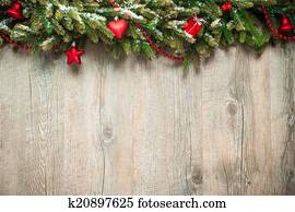 קישוט של חג ההמולד, מעל, מעץ, רקע