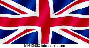 British Union Jack flag blowing in the wind illustration. British Union Jack flag blowing in the wind illustration.