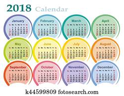 Calendar for 2018. Calendar for 2018.