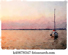 DW sailing boat at anchor 1 DW sailing boat at anchor 1