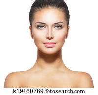 face bonita, de, mulher jovem, com, limpo, fresco, pele