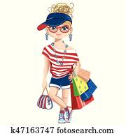 Fashion girl on shopping Fashion girl on shopping