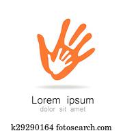 handabdruecke, logo, schablone