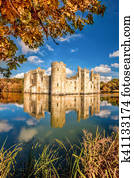 Historic Bodiam Castle in East Sussex, England