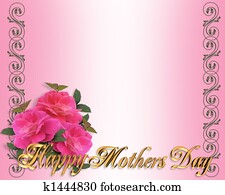 Mothers Day border pink roses Mothers Day border pink roses