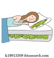 Sleeping on Bed of Cash Sleeping on Bed of Cash