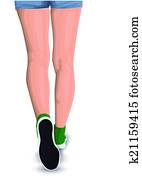 Women legs in sneakers Women legs in sneakers