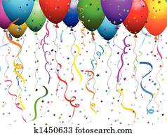Balloons and confetti Balloons and confetti