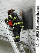 Firefighter on Ladder Firefighter on Ladder
