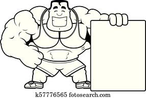 karikatur, trainer, zeichen karikatur, trainer, zeichen
