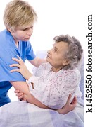 nurse with a senior woman nurse with a senior woman