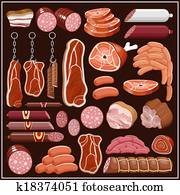 Set of meat products. Set of meat products.