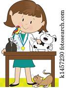 Woman Vet and Pets Woman Vet and Pets