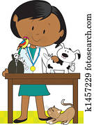 אישה שחורה, בדוק, ו, חיות בית