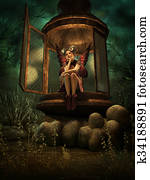 A Secret Elven Place, 3d CG A Secret Elven Place, 3d CG
