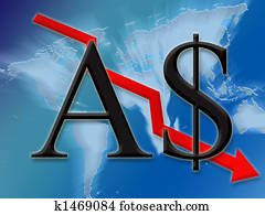 Australian dollar down