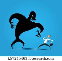 Business concept illustration of a businessman