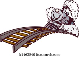 Cartoon styled vintage train Cartoon styled vintage train