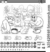 Numbers with cartoon animals Clip Art | k9632128 | Fotosearch