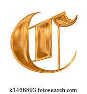 Golden pattern gothic letter C Golden pattern gothic letter C