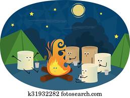 marshmallows, 露营