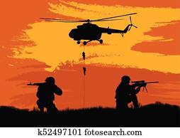 Soldiers on the performance of the combat mission..eps Soldiers on the performance of the combat mission..eps