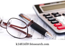 Tax calculator pen and glasses Tax calculator pen and glasses