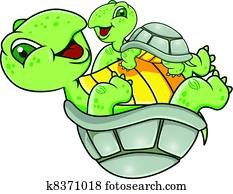 Turtle with baby Turtle with baby