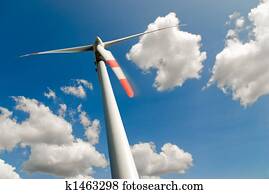 wind turbine and clouds