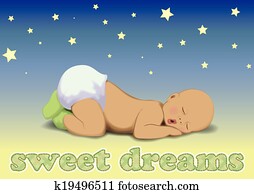baby boy sleeping vector