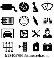Car repair and mechanic icons Car repair and mechanic icons