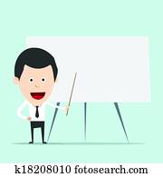 Cartoon business man teaching Cartoon business man teaching