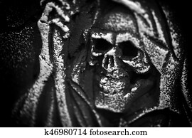 esqueleto, ligado, gravestone