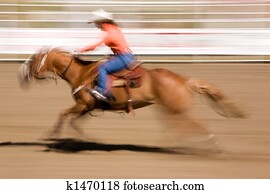 Galloping Horse with Cowgirl Galloping Horse with Cowgirl