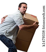 homem, com, dor traseira