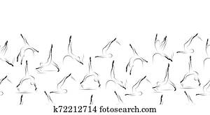 Pilates Poses Seamless Vector Pattern Border Pilates Poses Seamless Vector Pattern Border