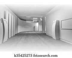  Waiting room in a hospital or clinic with empty space