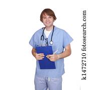 young male doctor or nurse