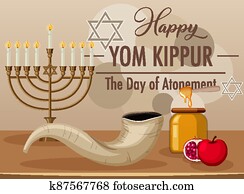 שמח, יום כיפור, דגל, עם, שופר