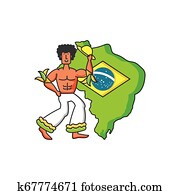 人 ブラジル人 ダンサー で Maracas そして 地図 の ブラジル クリップアート K Fotosearch