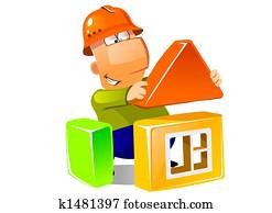 bauen hauses, mit, aufbau, modules