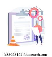 Building permit abstract concept vector illustration. Building permit abstract concept vector illustration.