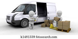 chargement, a, fourgon