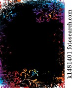 nebuloso, arco íris, borda