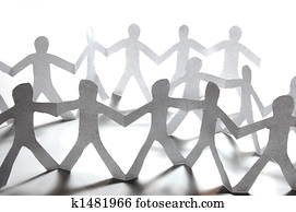 trabalho equipe, de, papel, equipe