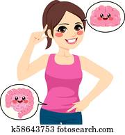 Woman Brain Intestine Woman Brain Intestine