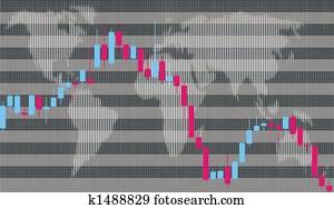 επιχείρηση, γραφική παράσταση, κηροπήγιο