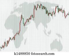 ビジネス, チャート, 燭台